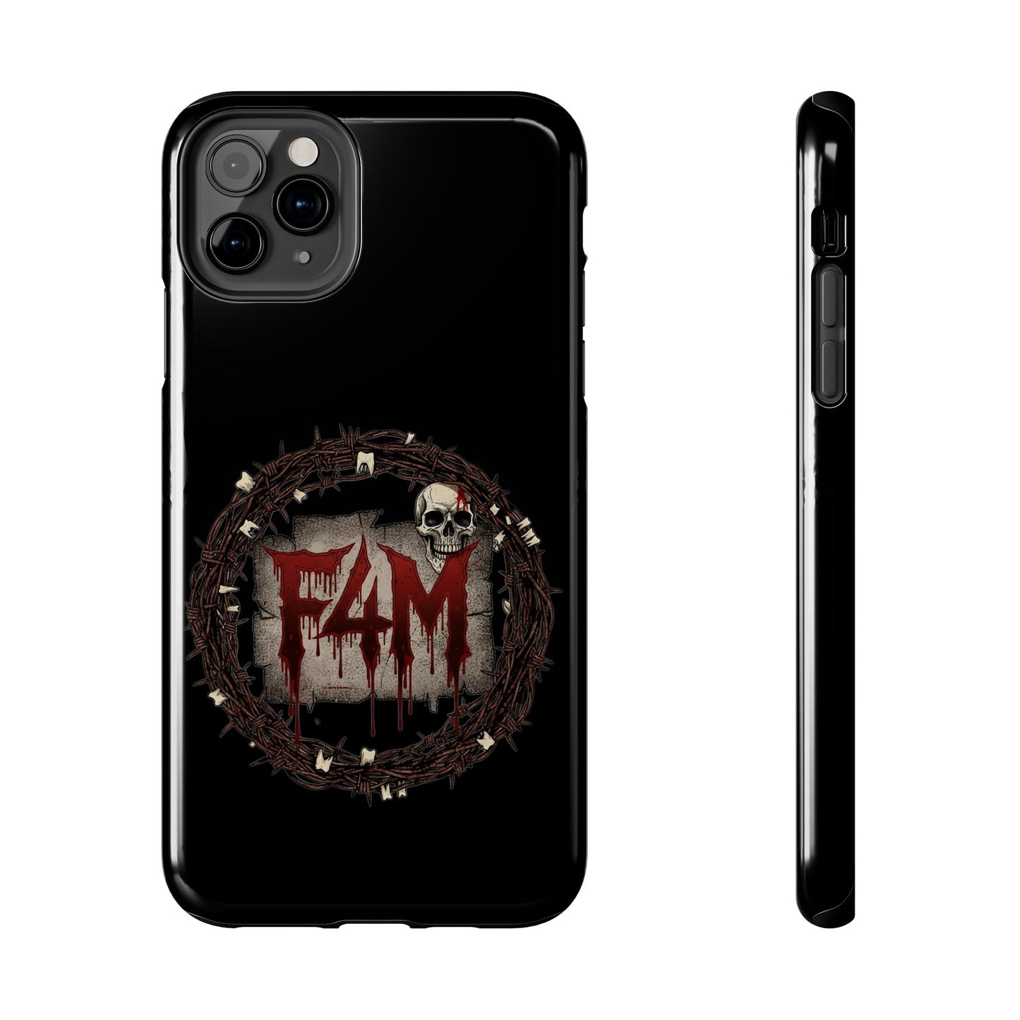 Skull Wreath "F4M" Tough Phone Case (I-Phone or Samsung) — Gothic Horror Protective Cover