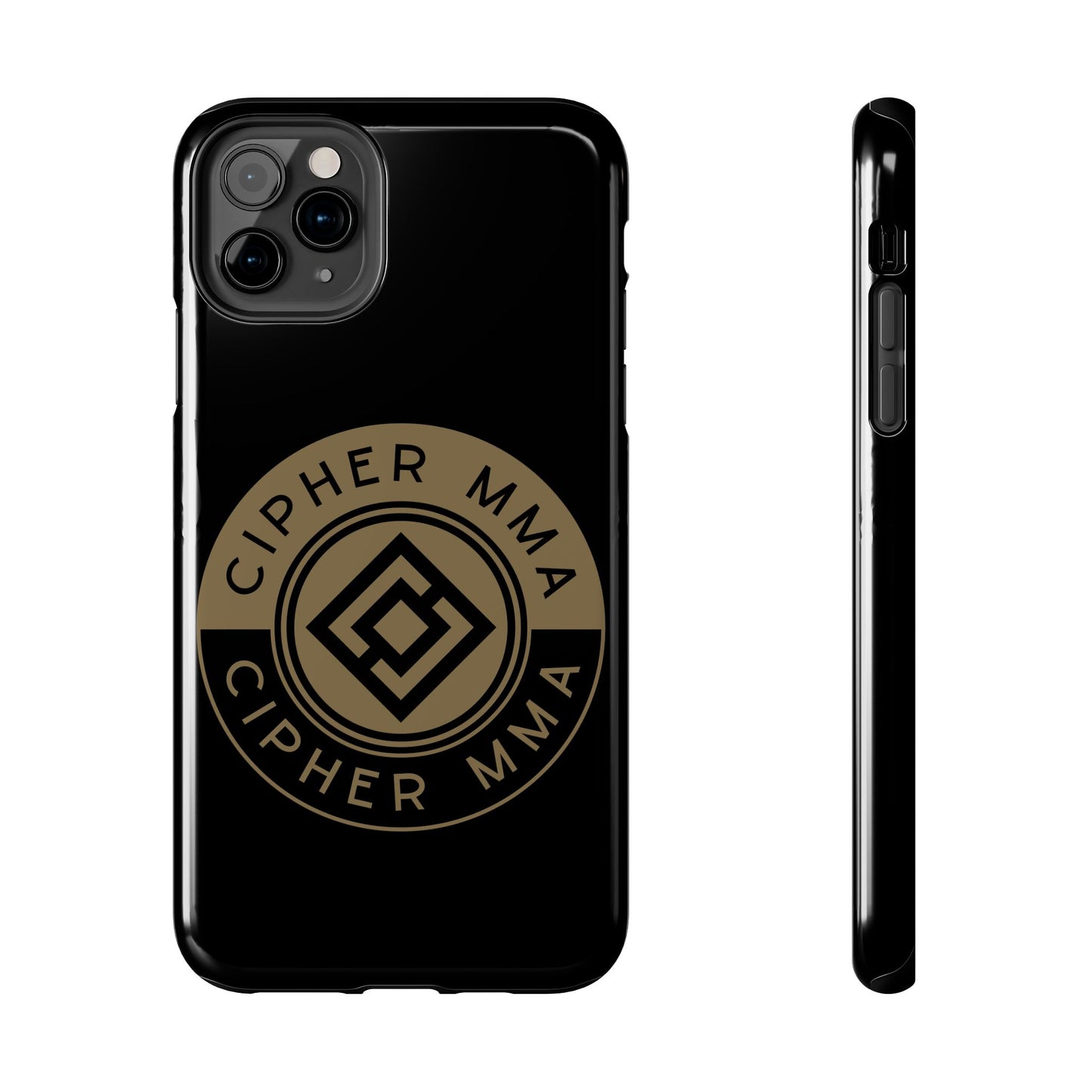 Cipher MMA Tough Phone Case — Black Protective Phone Cover with Gold Logo