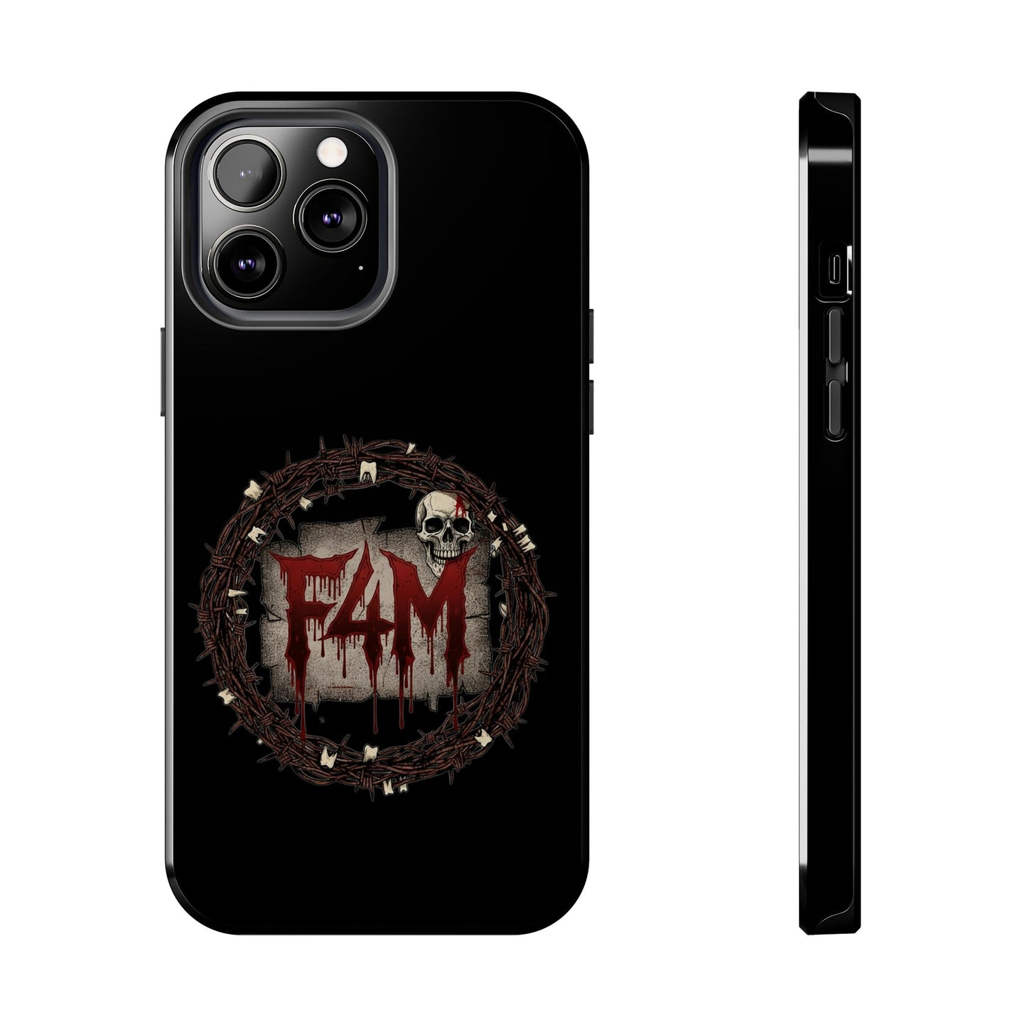 Skull Wreath "F4M" Tough Phone Case (I-Phone or Samsung) — Gothic Horror Protective Cover