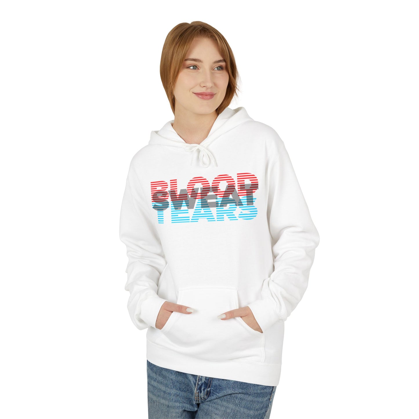 Blood, Sweat, & Tears Retro Surf Hoodie — Vintage 3D Stripe Graphic Hoodie