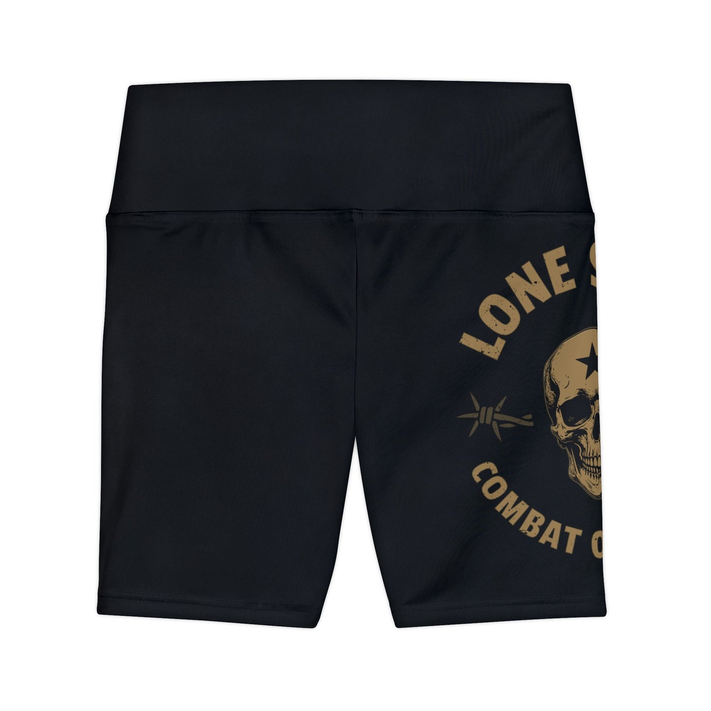 Skull Emblem Women's Workout Shorts — High-Waist Athletic Biker Shorts
