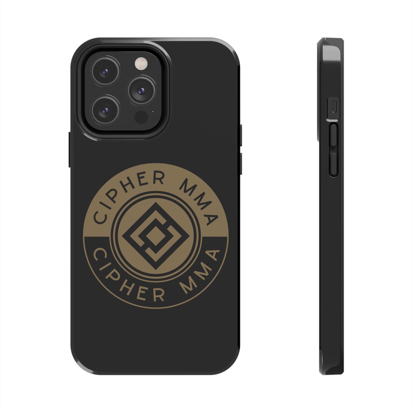 Cipher MMA Tough Phone Case — Black Protective Phone Cover with Gold Logo