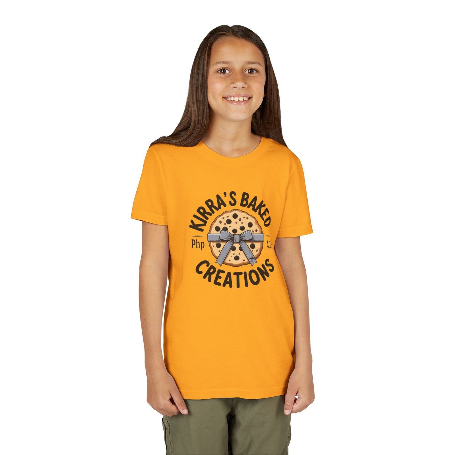 Kids Cookie Baker Logo Tee — "Kirra's Baked Creations" Youth Short Sleeve Shirt