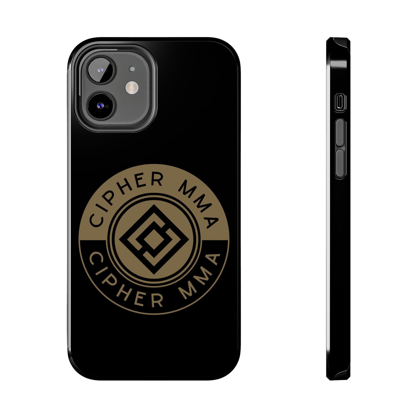 Cipher MMA Tough Phone Case — Black Protective Phone Cover with Gold Logo