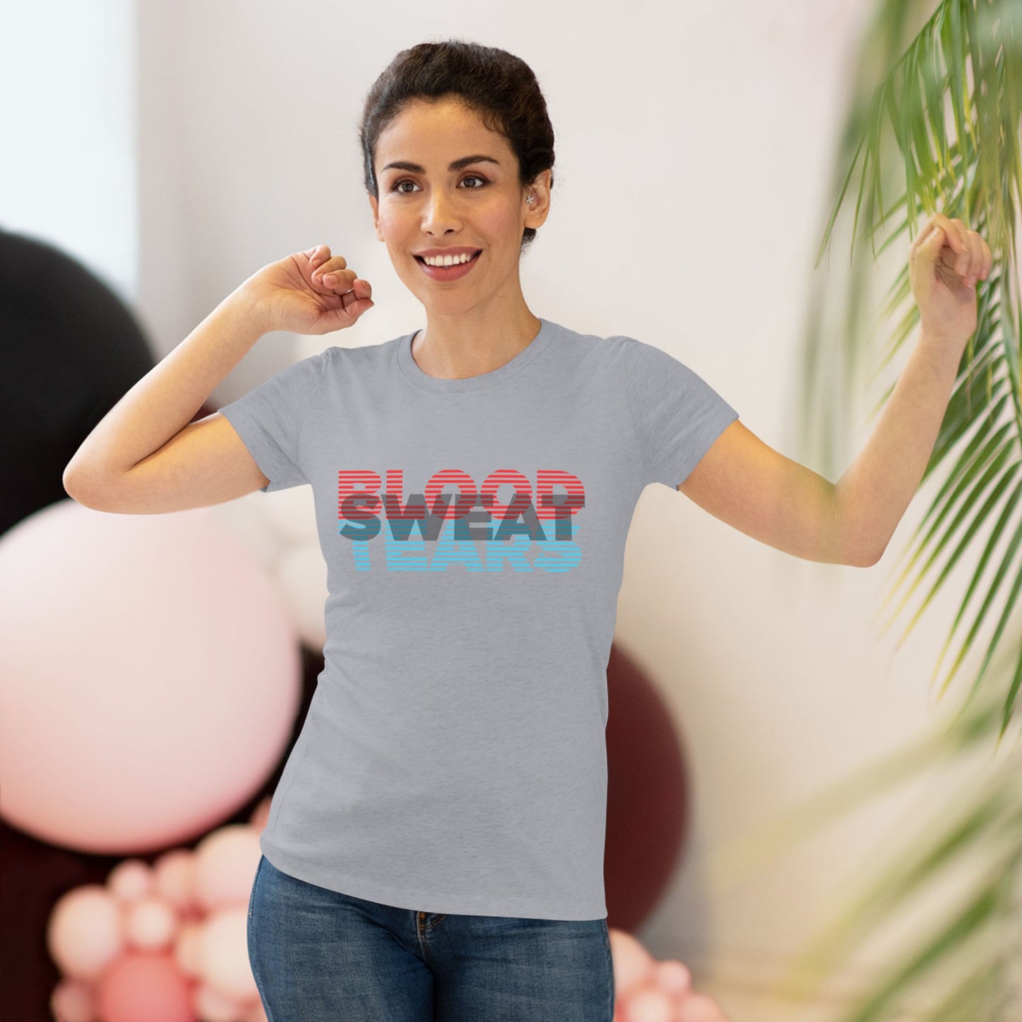 Women's Tee — Retro 'Blood Sweat & Tears' Graphic Shirt