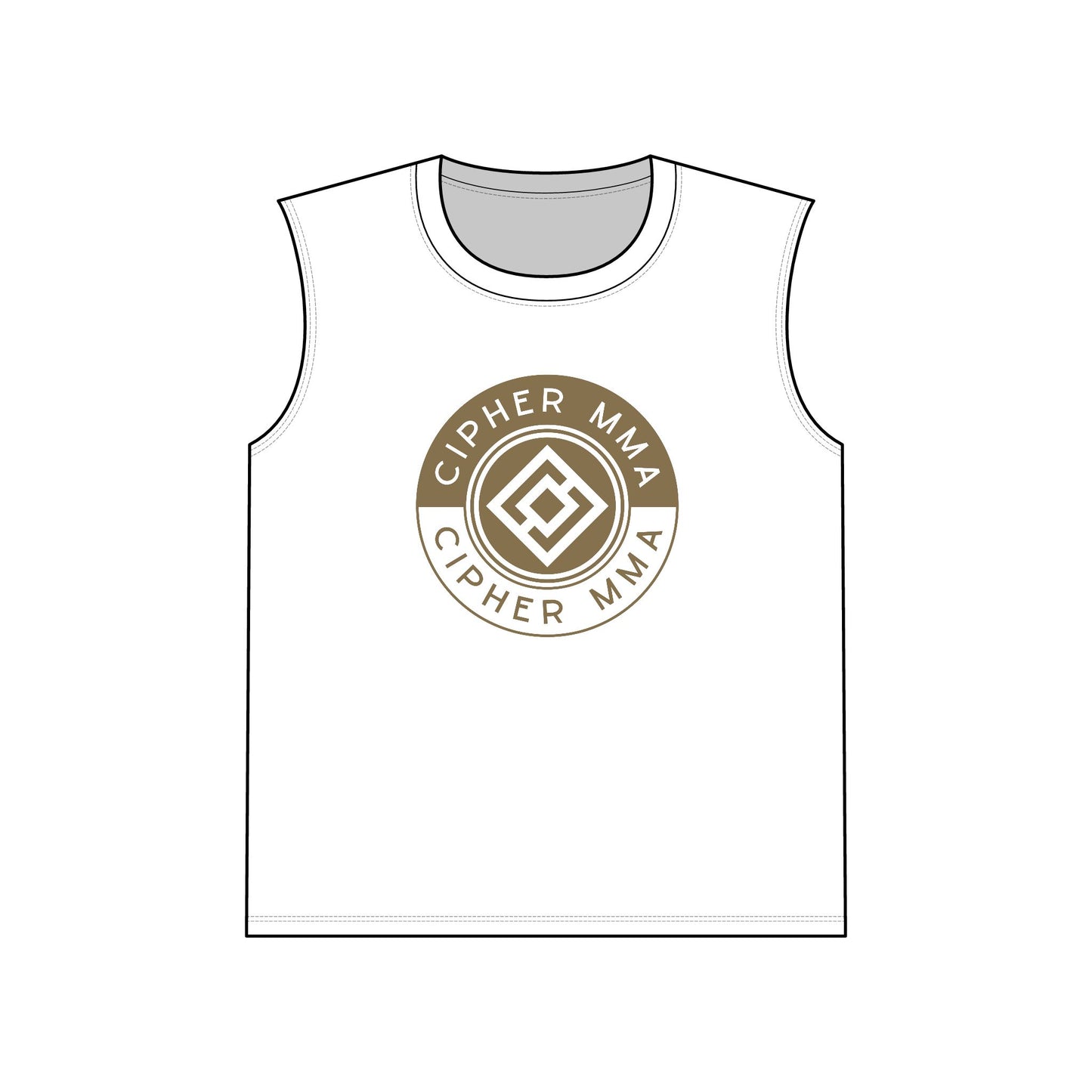 Cipher MMA Muscle Tank – Retro Martial Arts Logo Sleeveless Top