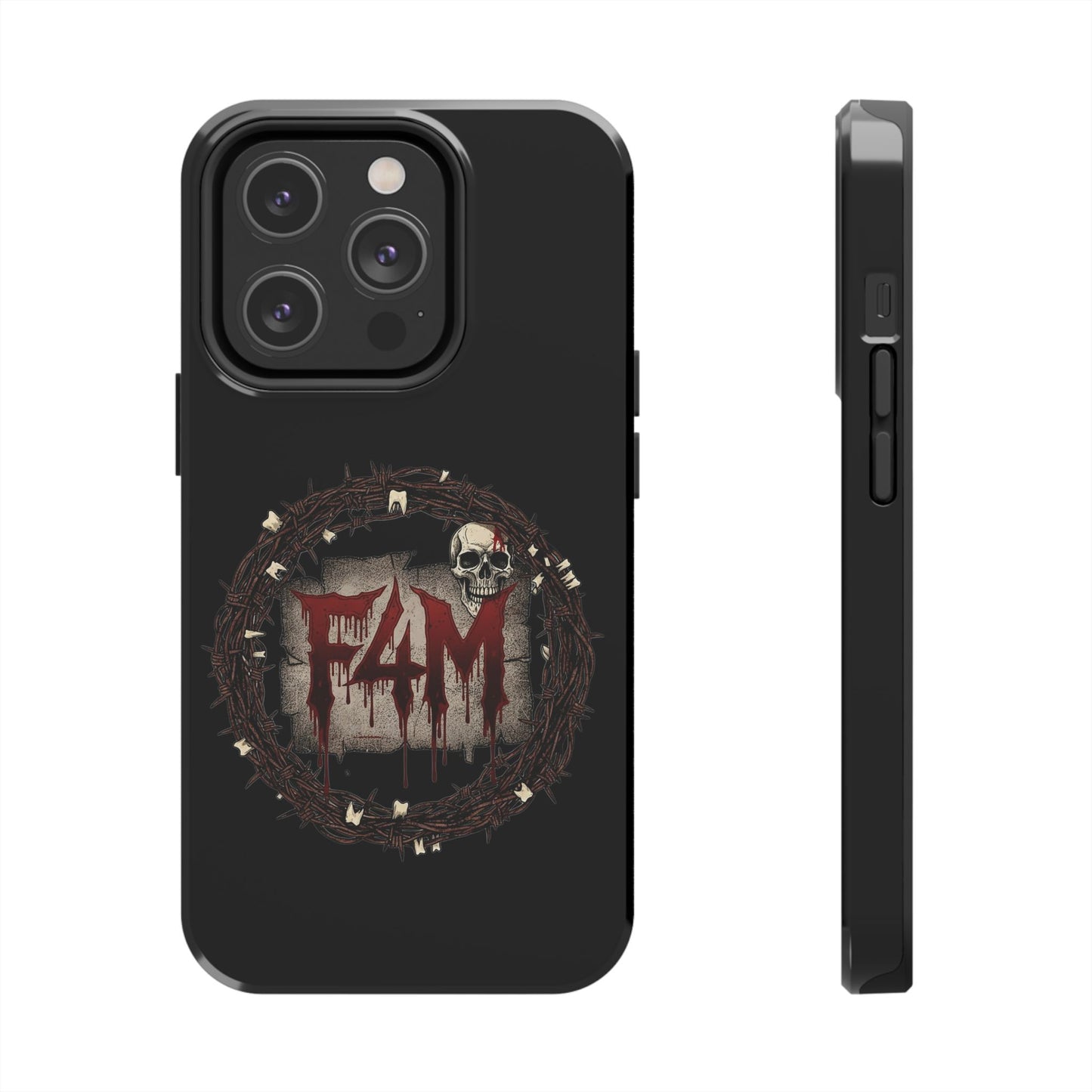 Skull Wreath "F4M" Tough Phone Case (I-Phone or Samsung) — Gothic Horror Protective Cover