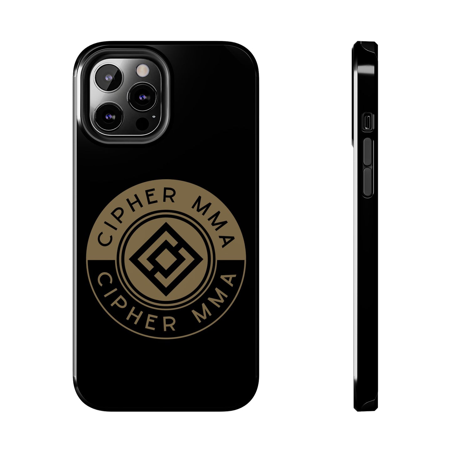 Cipher MMA Tough Phone Case — Black Protective Phone Cover with Gold Logo