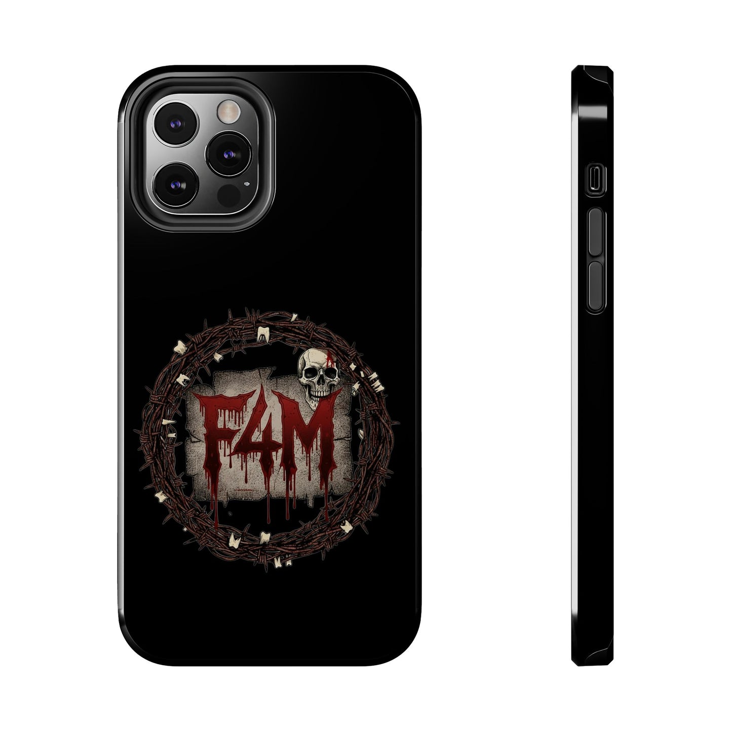 Skull Wreath "F4M" Tough Phone Case (I-Phone or Samsung) — Gothic Horror Protective Cover