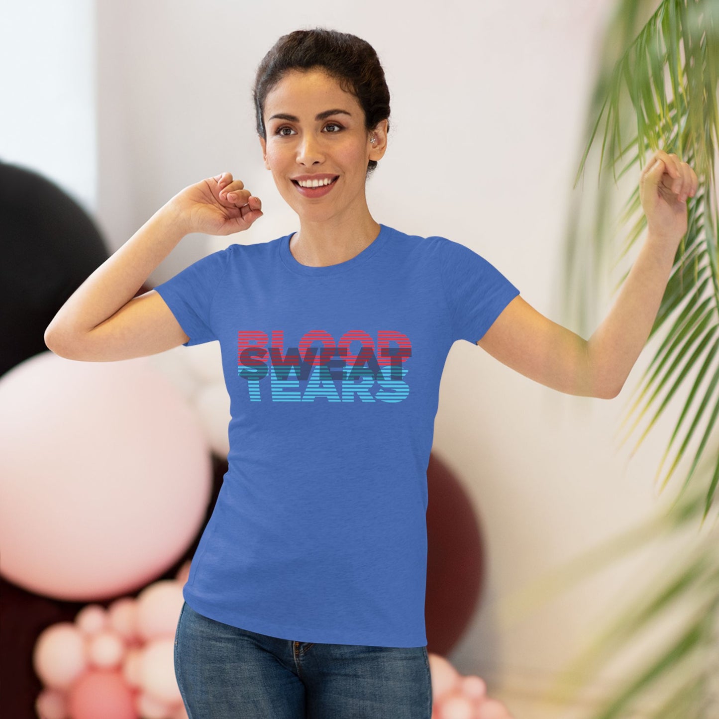 Women's Tee — Retro 'Blood Sweat & Tears' Graphic Shirt