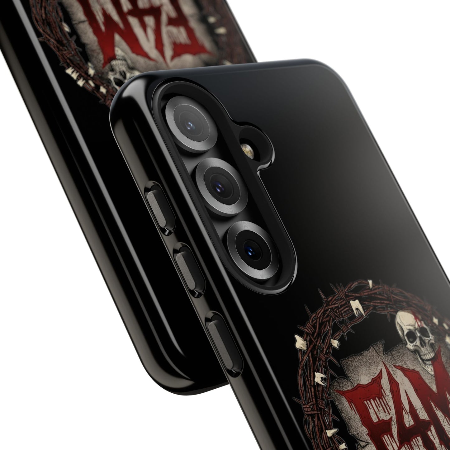Skull Wreath "F4M" Tough Phone Case (I-Phone or Samsung) — Gothic Horror Protective Cover