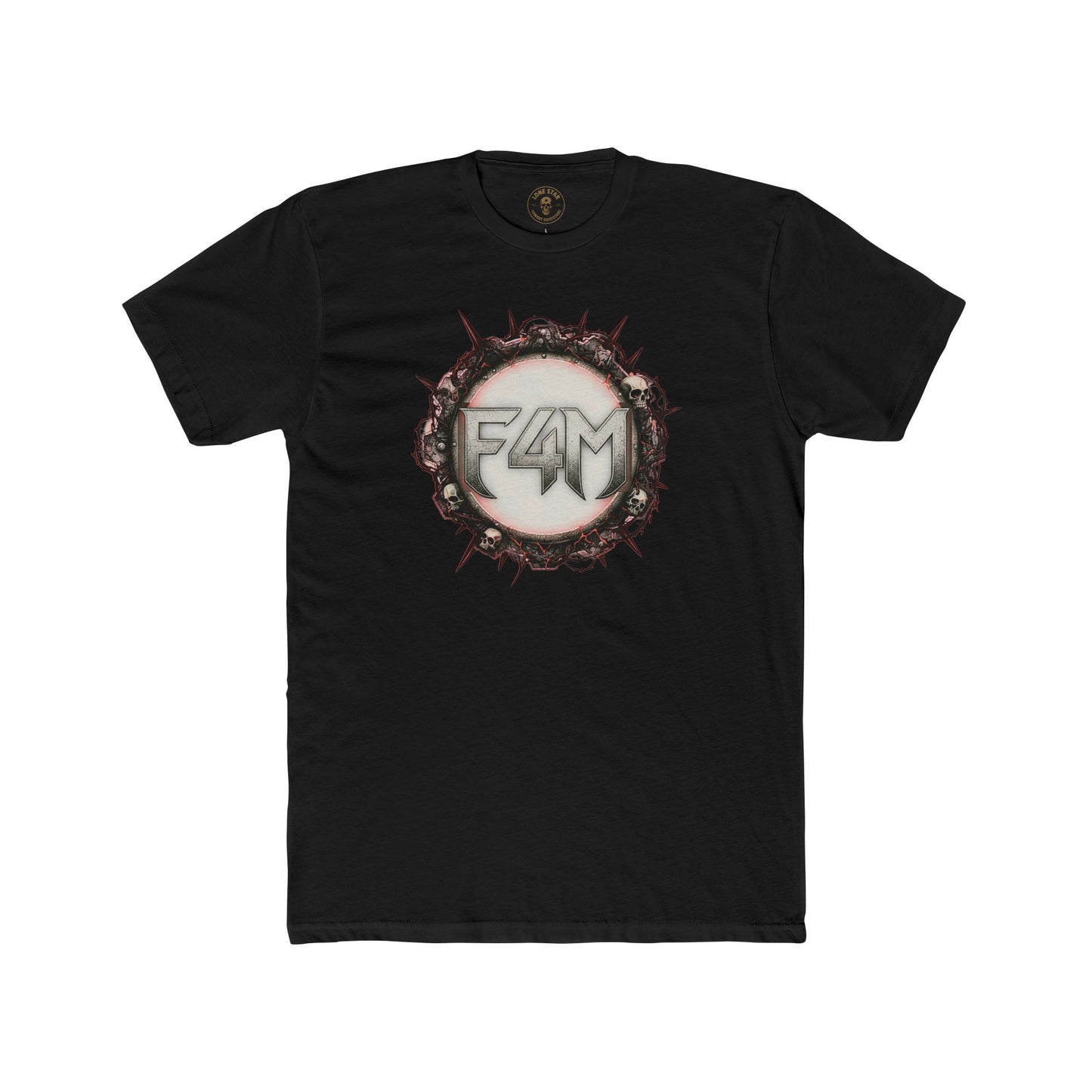 Framed 4 Murder Graphic Tee — F4M Band Logo Horror Rock Shirt