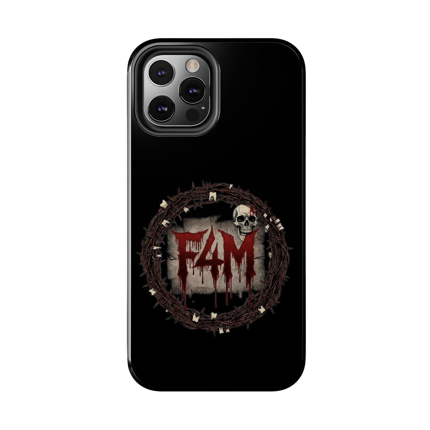 Skull Wreath "F4M" Tough Phone Case (I-Phone or Samsung) — Gothic Horror Protective Cover