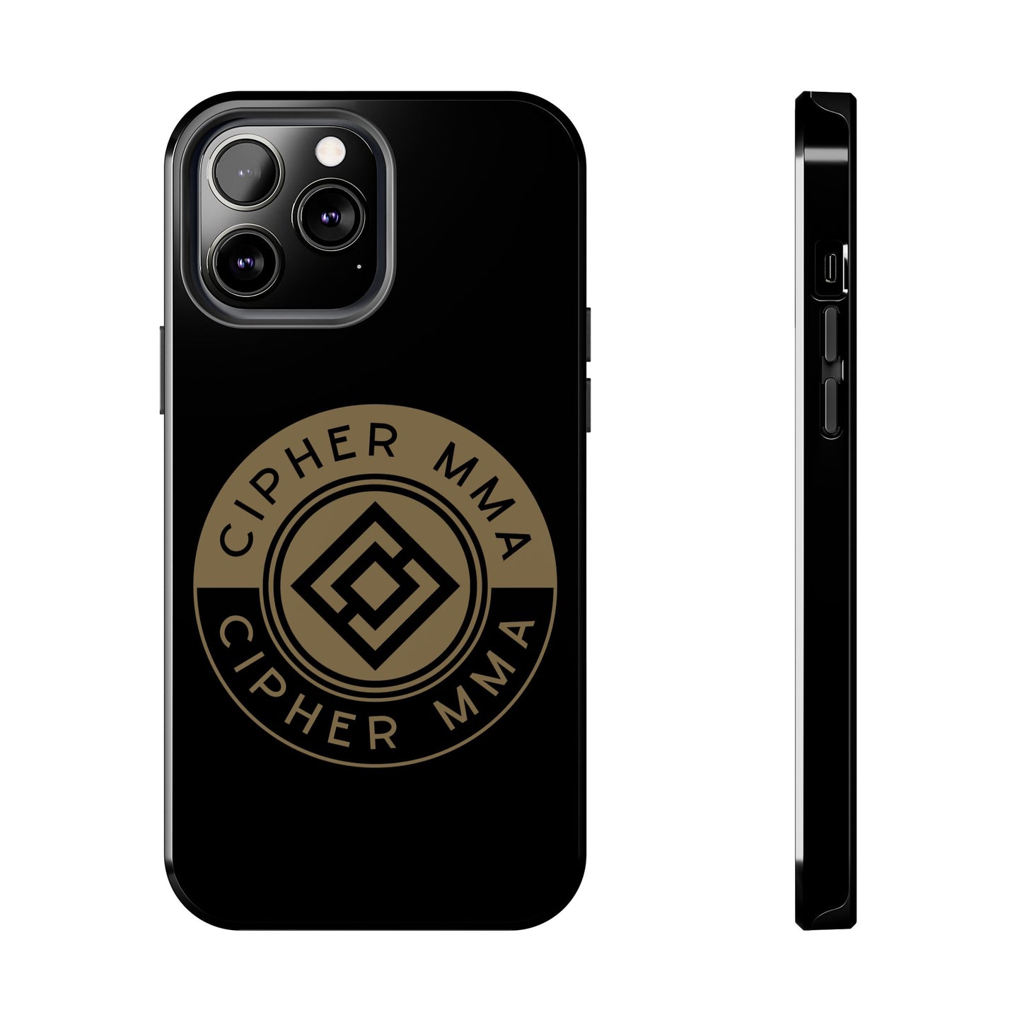 Cipher MMA Tough Phone Case — Black Protective Phone Cover with Gold Logo