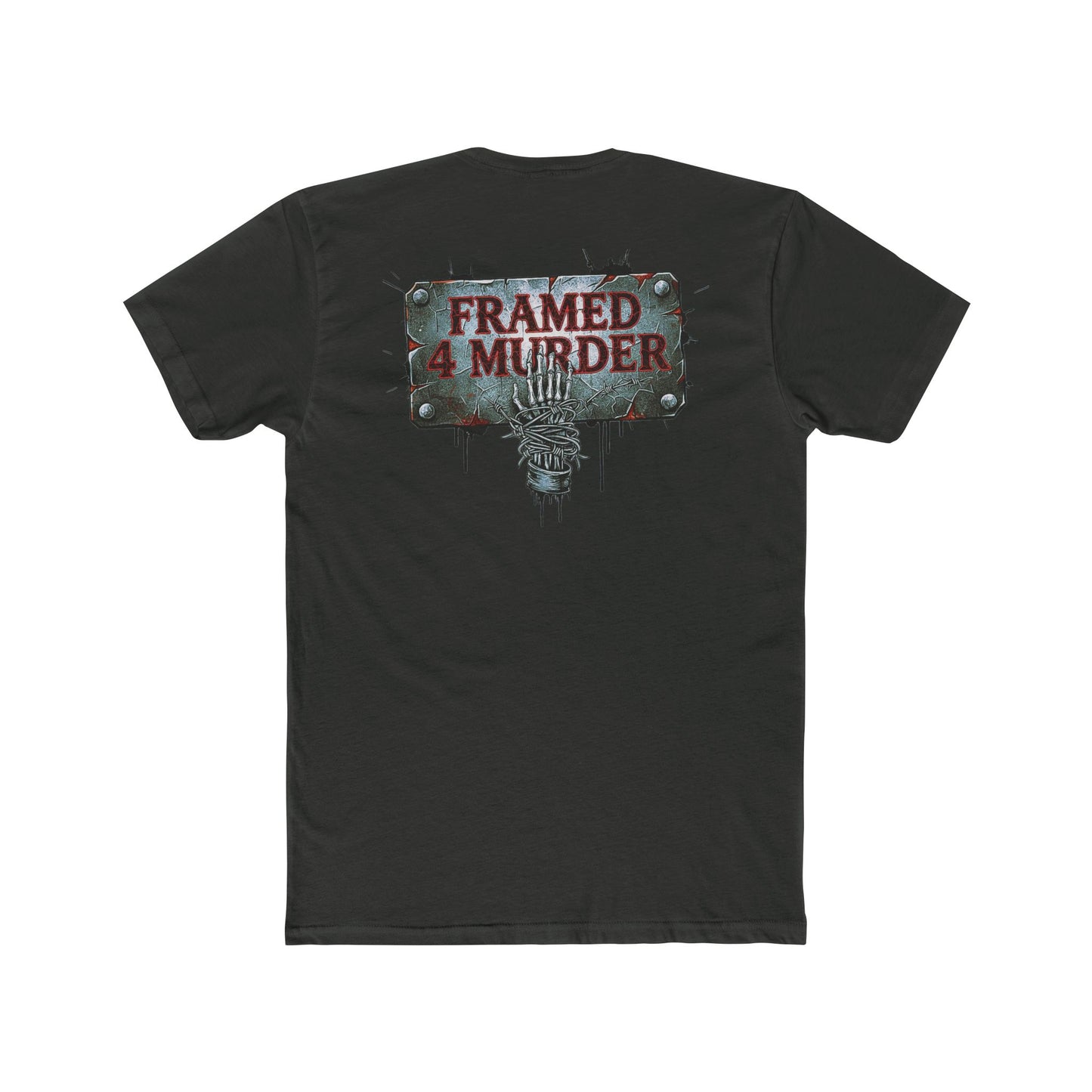 Framed 4 Murder Graphic Tee — F4M Band Logo Horror Rock Shirt