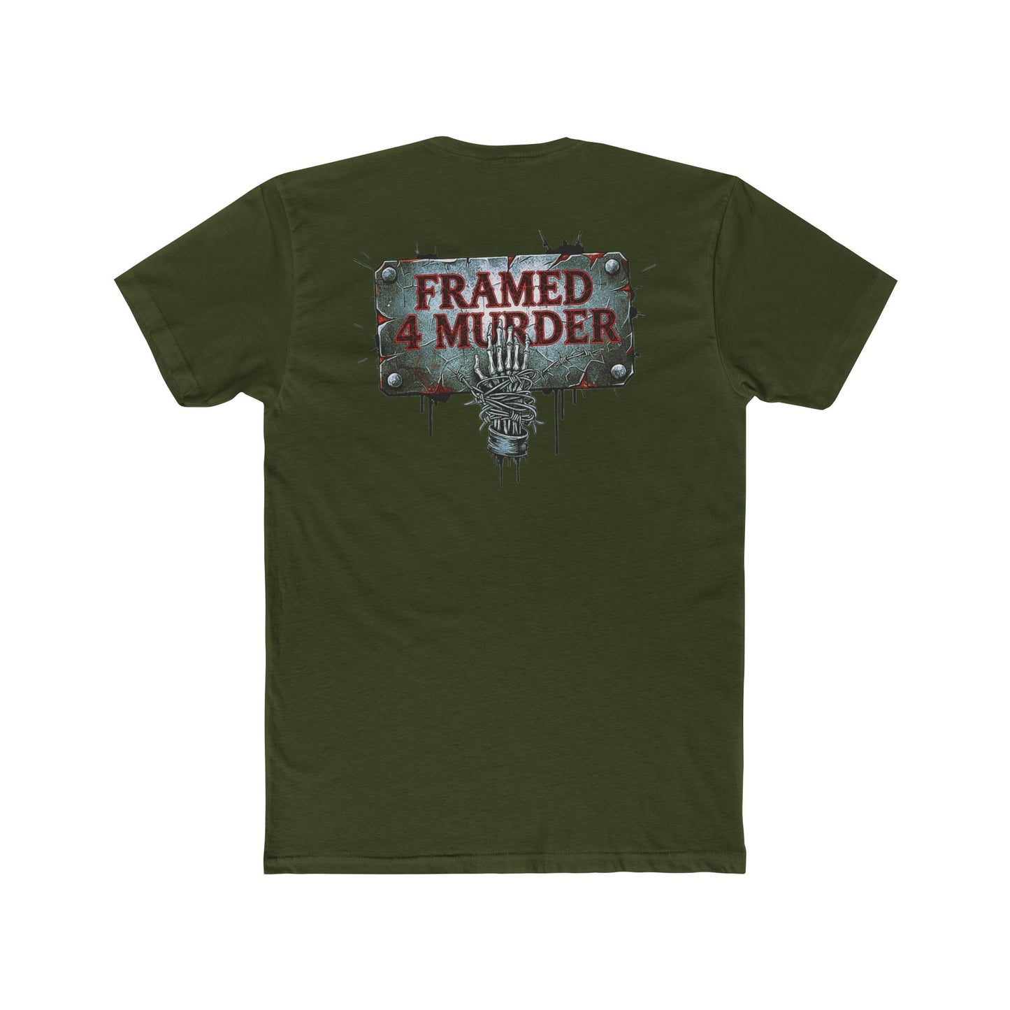 Framed 4 Murder Graphic Tee — F4M Band Logo Horror Rock Shirt