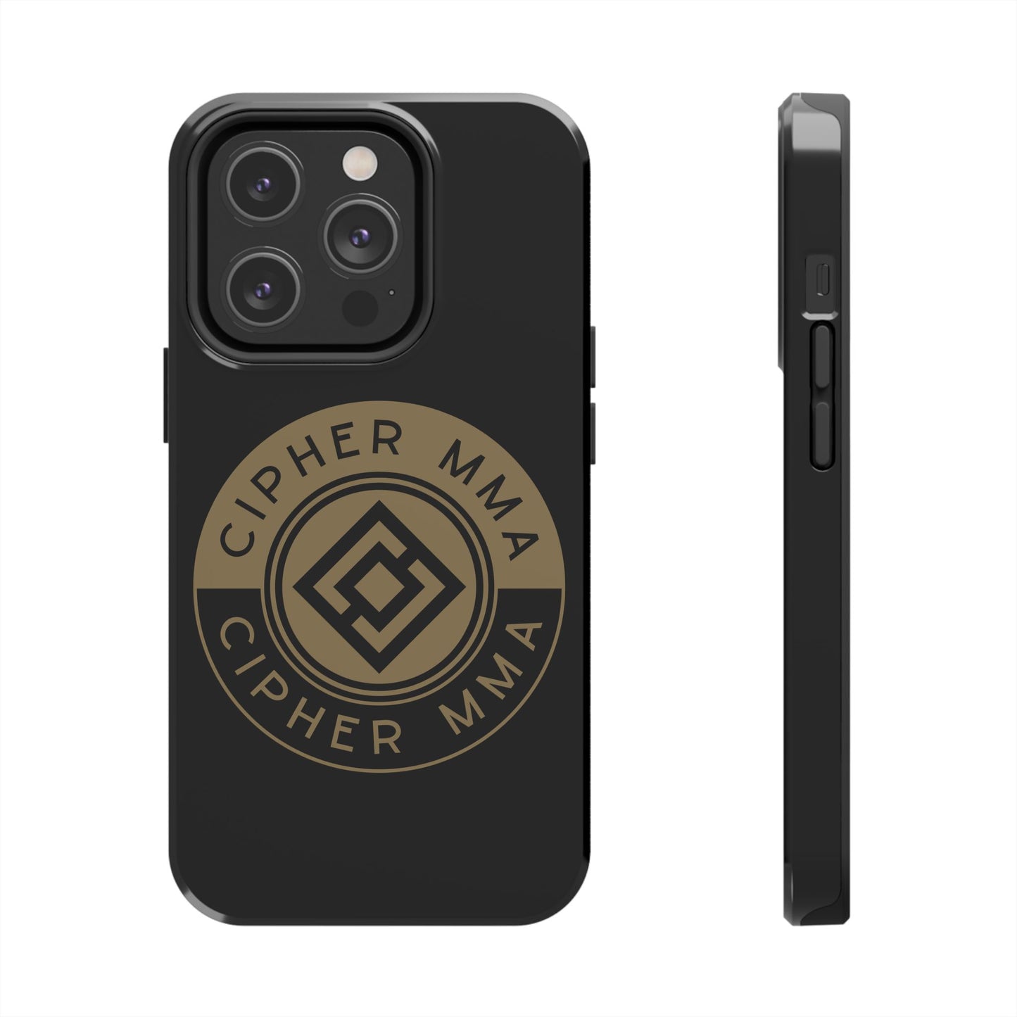 Cipher MMA Tough Phone Case — Black Protective Phone Cover with Gold Logo