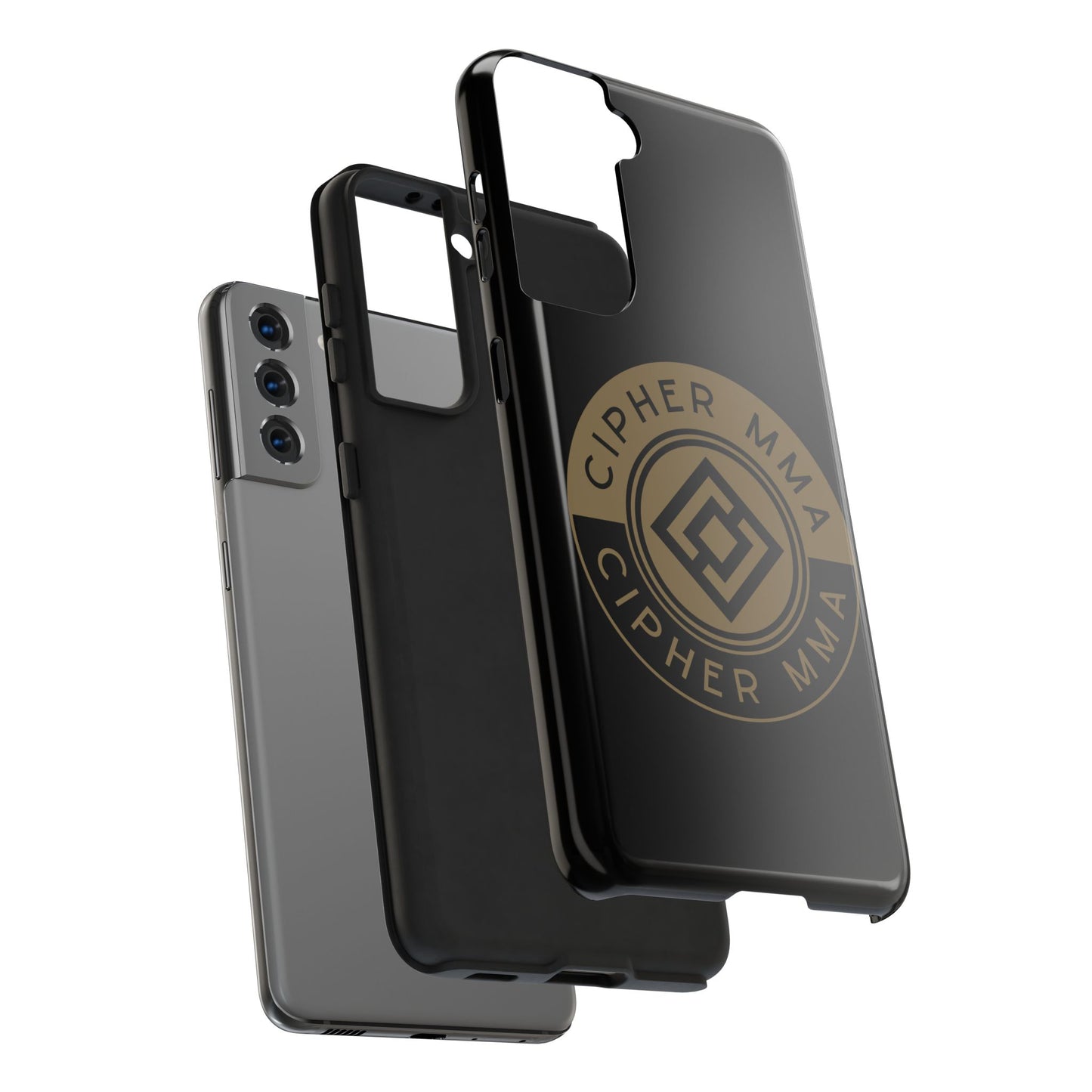 Cipher MMA Tough Phone Case — Black Protective Phone Cover with Gold Logo
