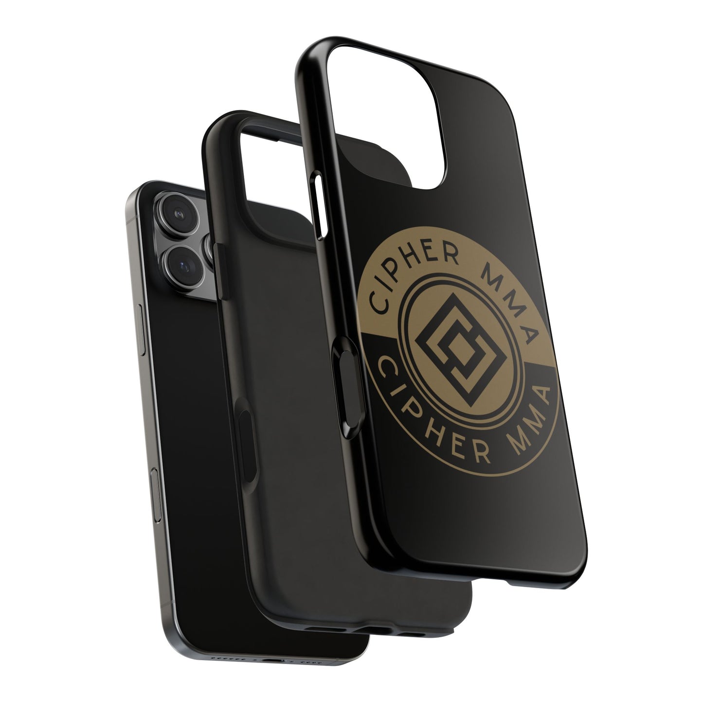 Cipher MMA Tough Phone Case — Black Protective Phone Cover with Gold Logo