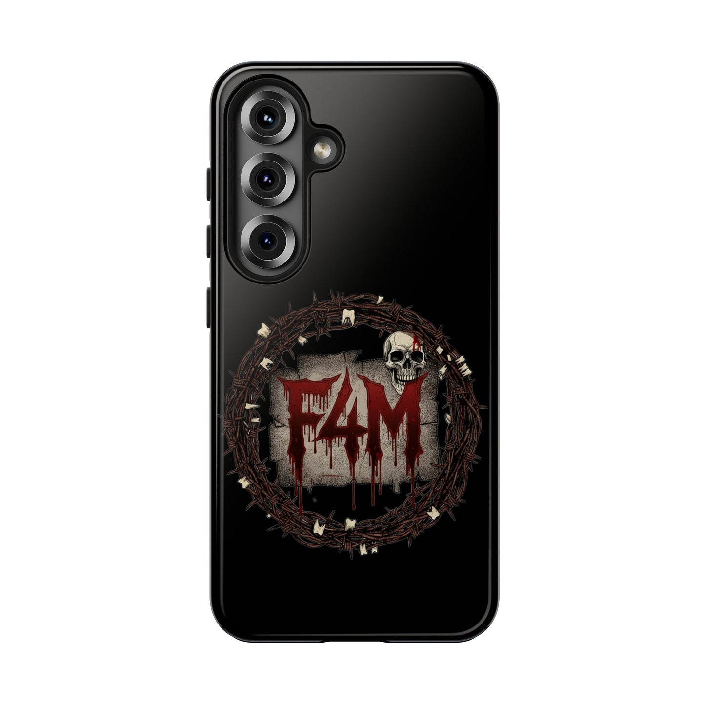 Skull Wreath "F4M" Tough Phone Case (I-Phone or Samsung) — Gothic Horror Protective Cover