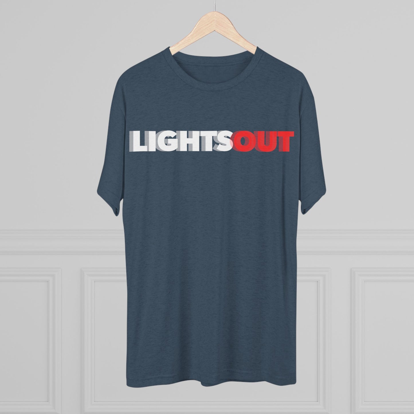 Lights Out Crew Tee (Seeing Double) — Retro Bold Logo T-Shirt