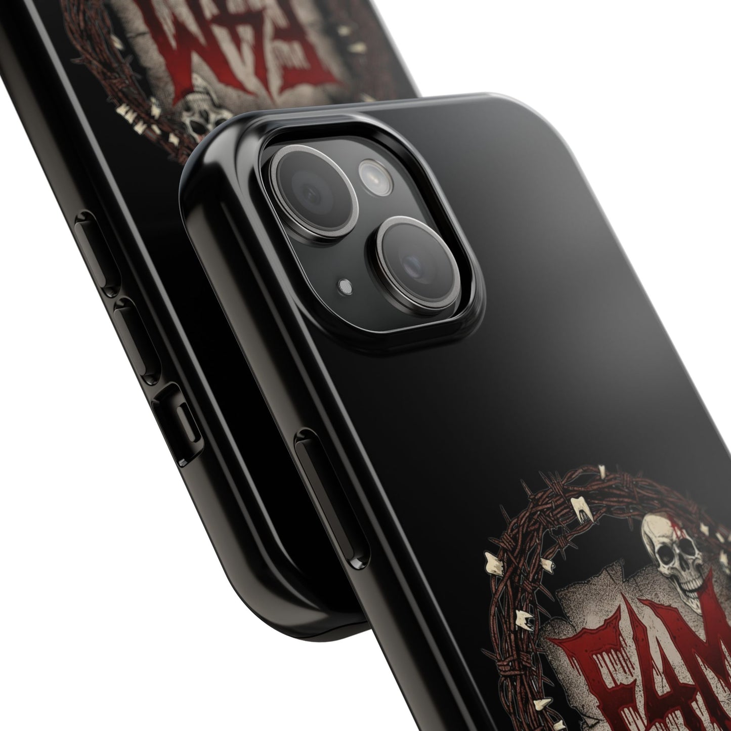 Skull Wreath "F4M" Tough Phone Case (I-Phone or Samsung) — Gothic Horror Protective Cover