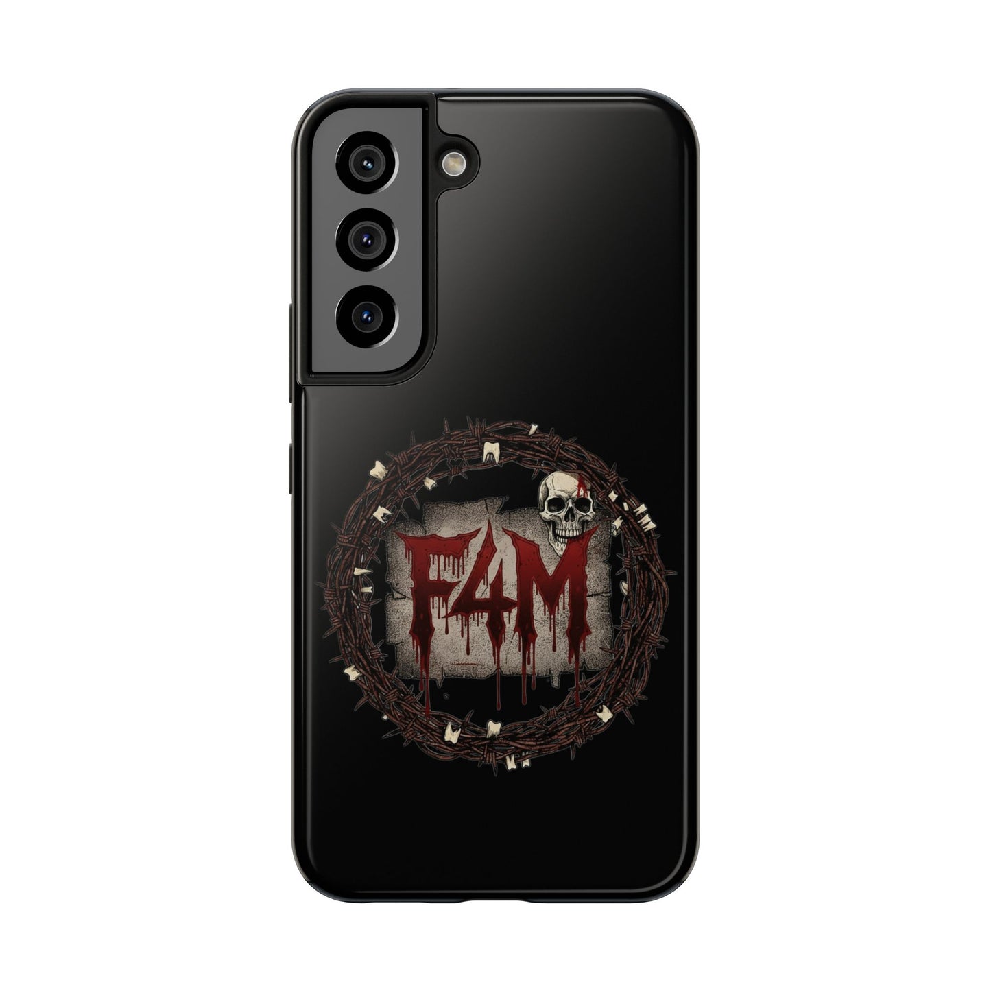 Skull Wreath "F4M" Tough Phone Case (I-Phone or Samsung) — Gothic Horror Protective Cover