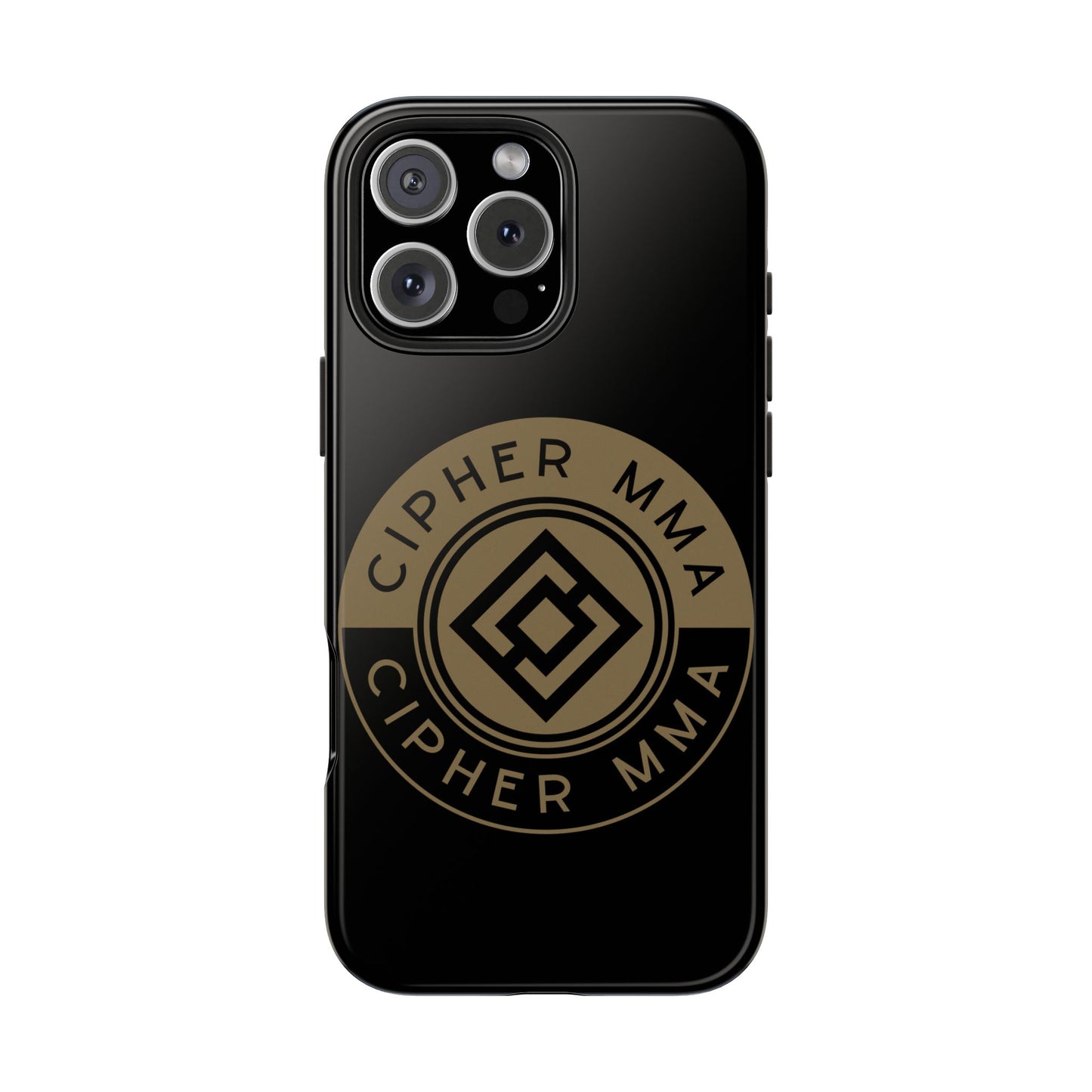 Cipher MMA Tough Phone Case — Black Protective Phone Cover with Gold Logo