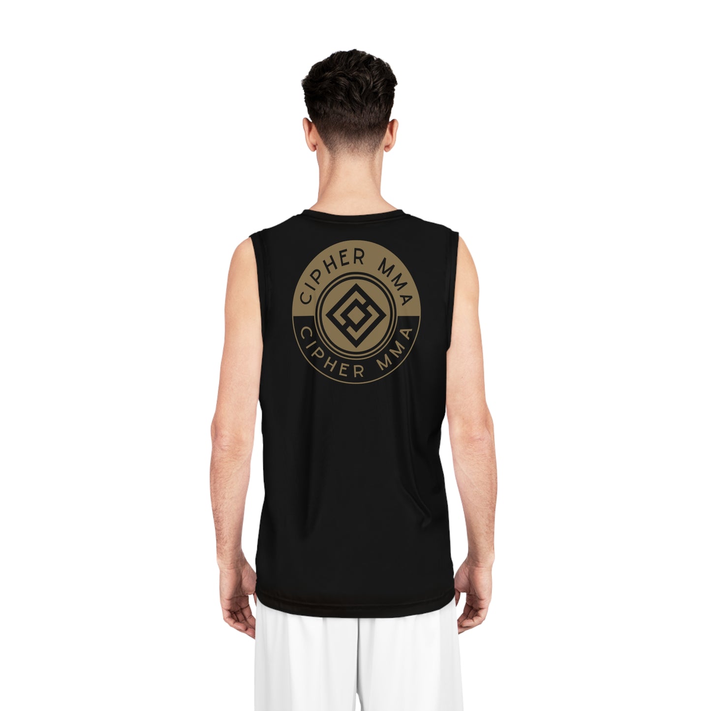 Cipher MMA Logo Basketball Jersey — Black Performance Tank