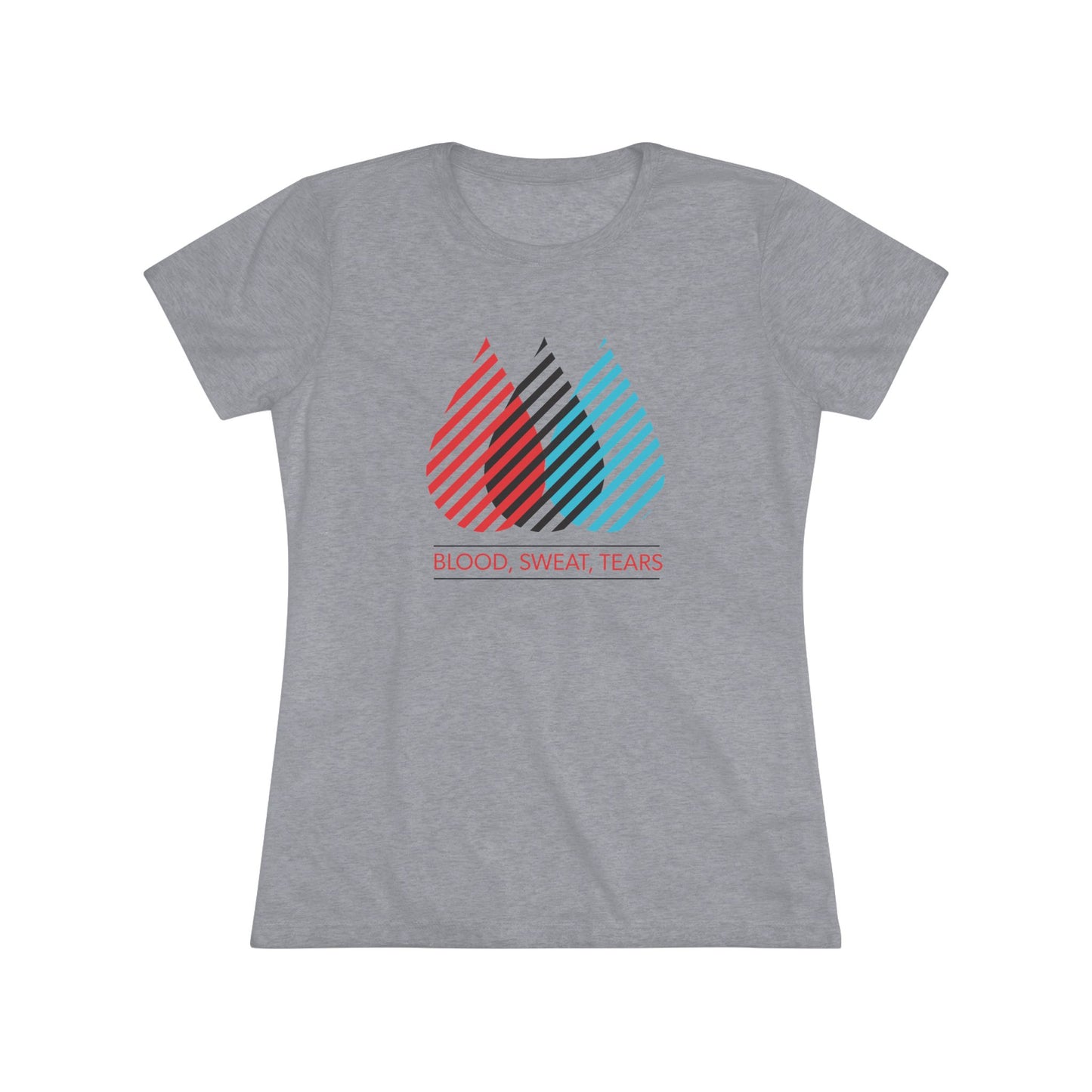 Women's Tee — 'Blood, Sweat, Tears' Striped Drop Graphic