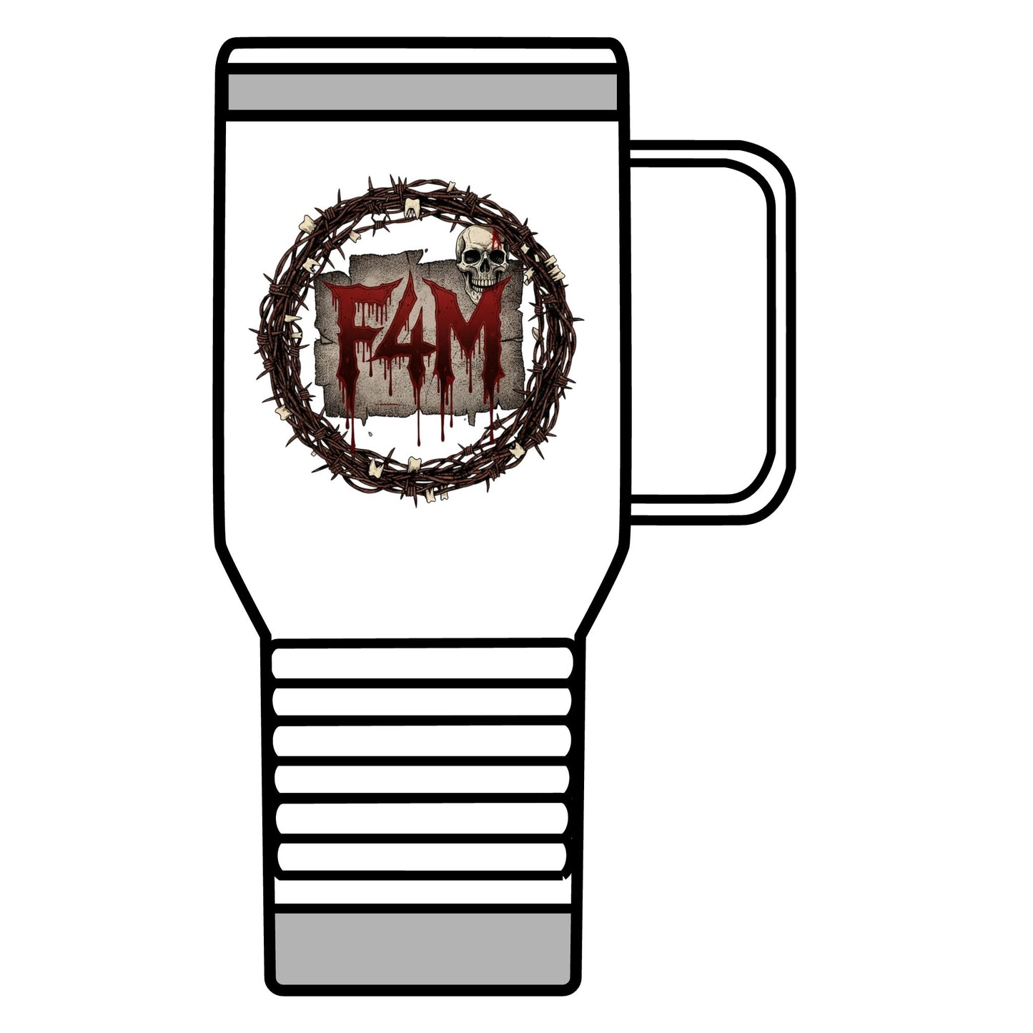 FAM Gothic Skull Travel Mug — 20oz Insulated Horror Coffee Tumbler