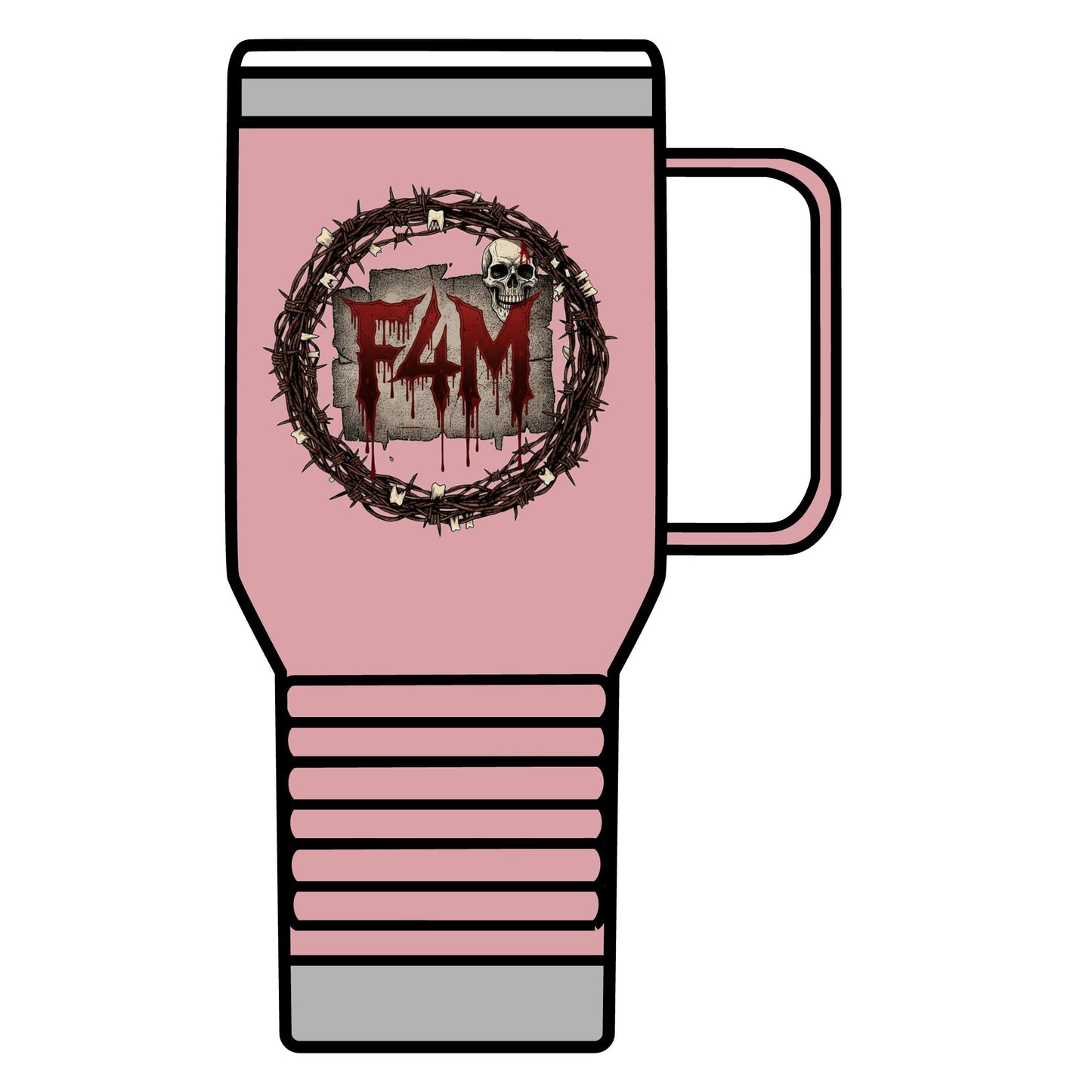 FAM Gothic Skull Travel Mug — 20oz Insulated Horror Coffee Tumbler