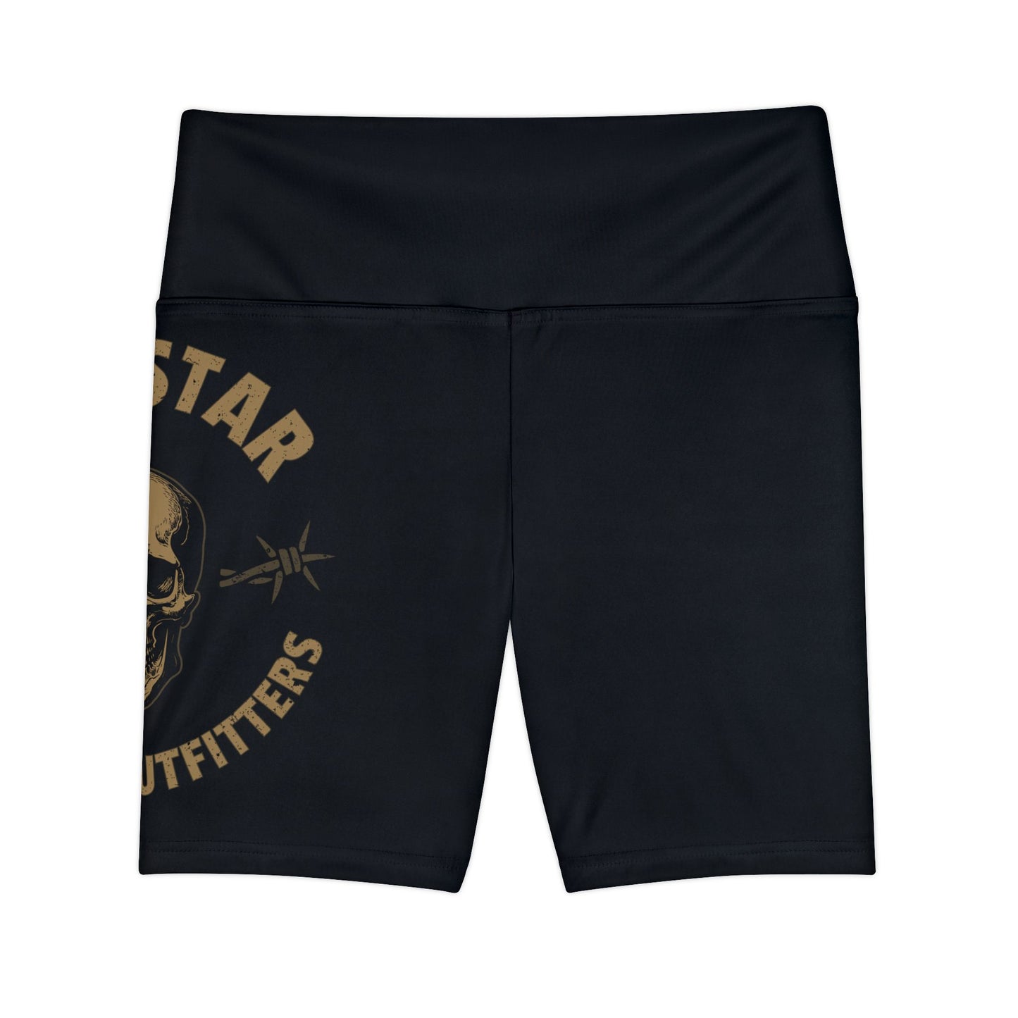 Skull Emblem Women's Workout Shorts — High-Waist Athletic Biker Shorts