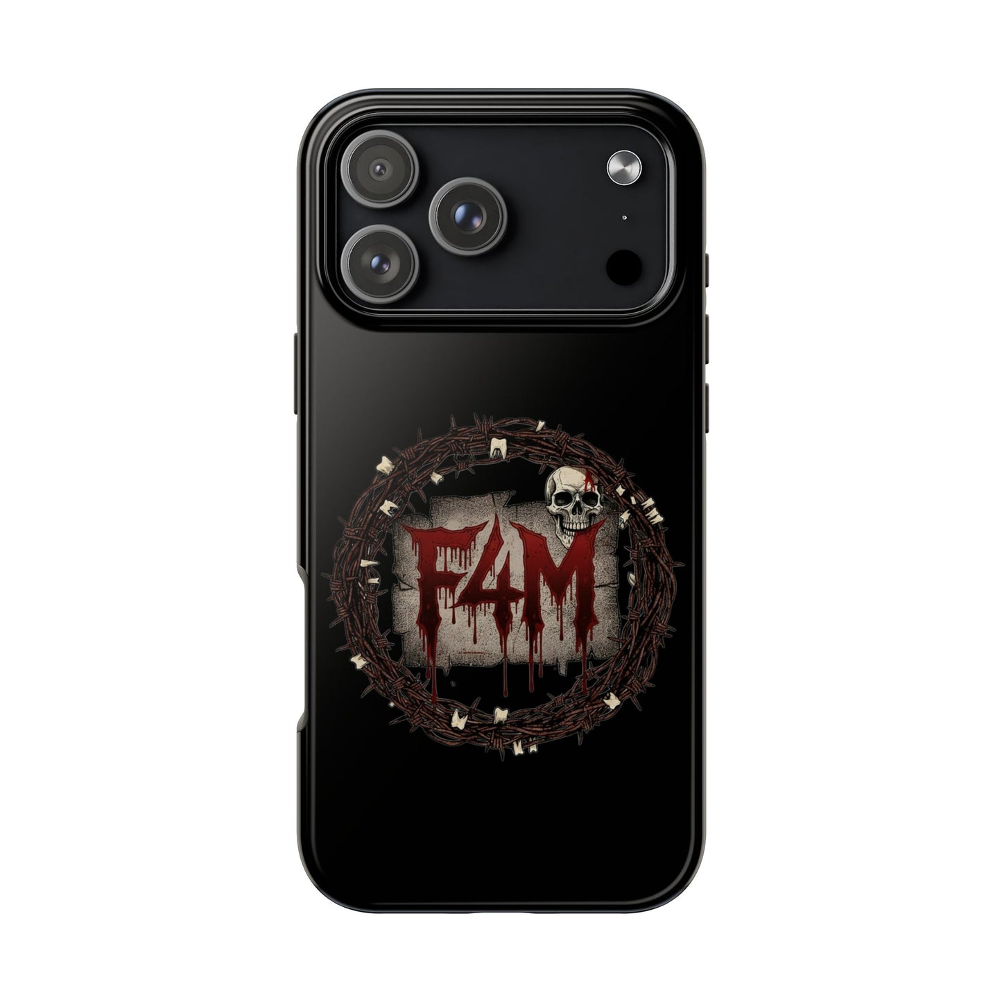 Skull Wreath "F4M" Tough Phone Case (I-Phone or Samsung) — Gothic Horror Protective Cover