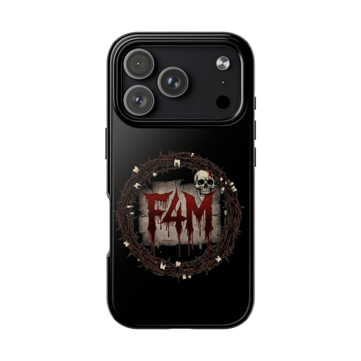 Skull Wreath "F4M" Tough Phone Case (I-Phone or Samsung) — Gothic Horror Protective Cover