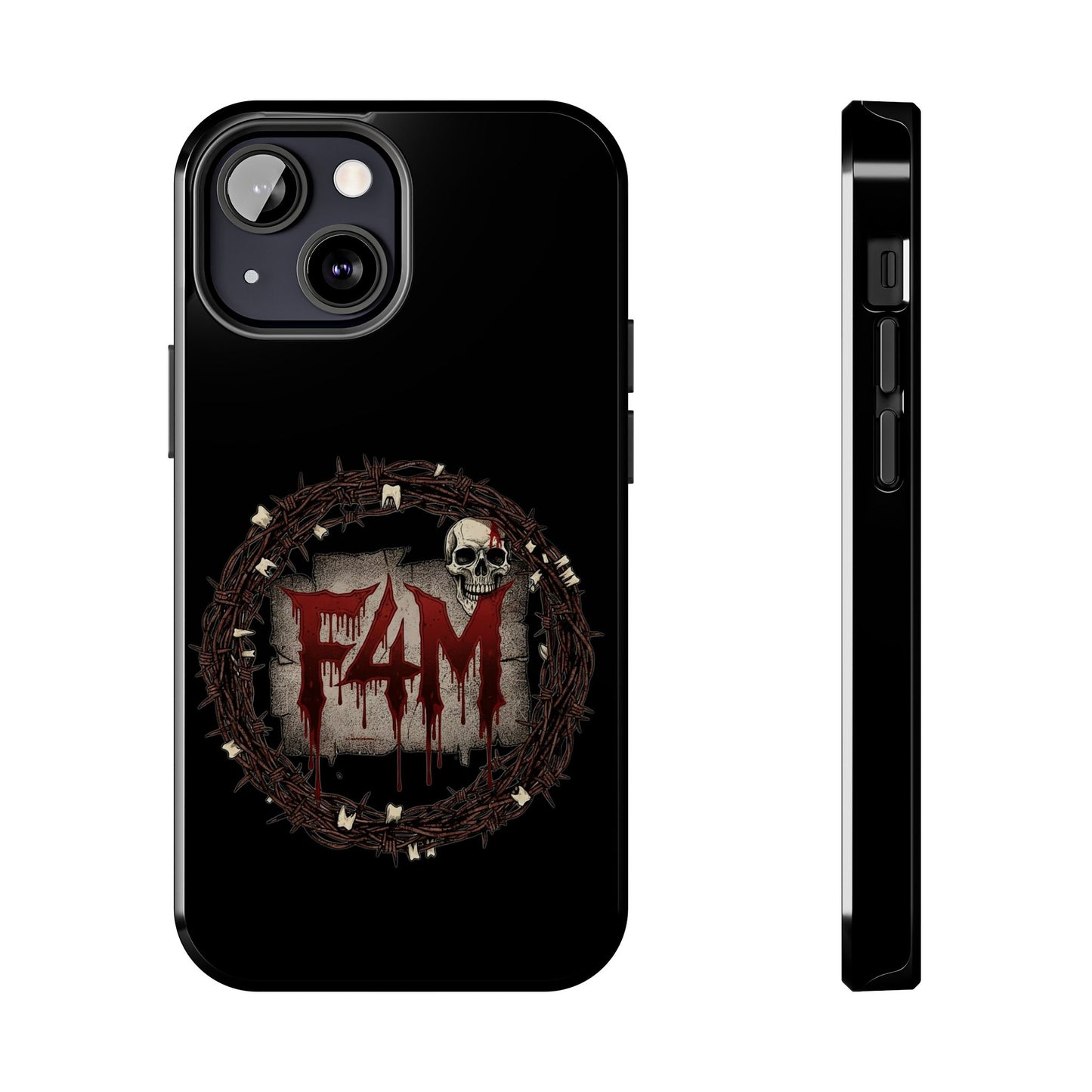Skull Wreath "F4M" Tough Phone Case (I-Phone or Samsung) — Gothic Horror Protective Cover