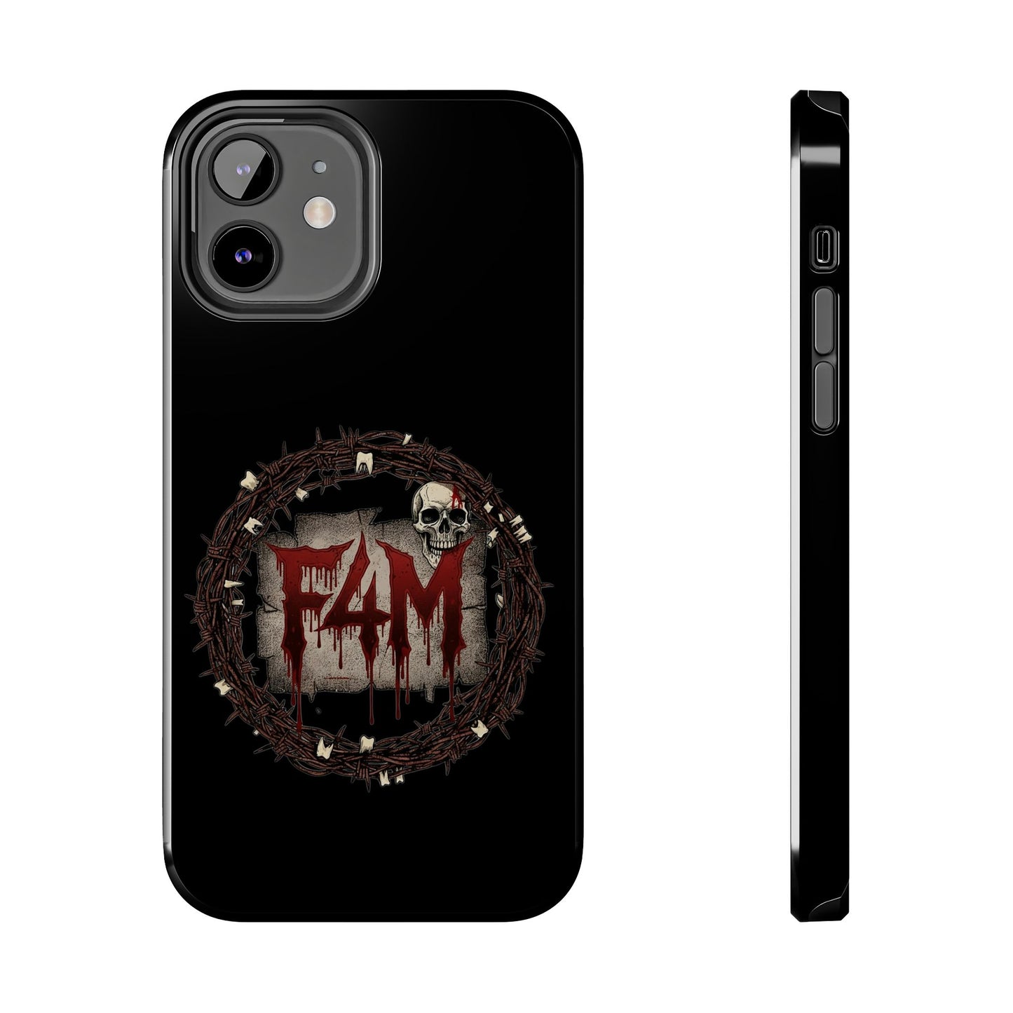Skull Wreath "F4M" Tough Phone Case (I-Phone or Samsung) — Gothic Horror Protective Cover